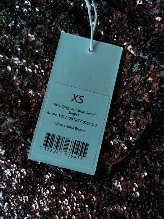 Komplet cekiny Na-kd top i spódnica midi na imprezę