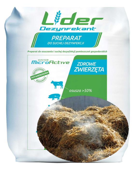 Dezynfekant LIDER, środek do suchej dezynfekcji obory, stajni, kurnika