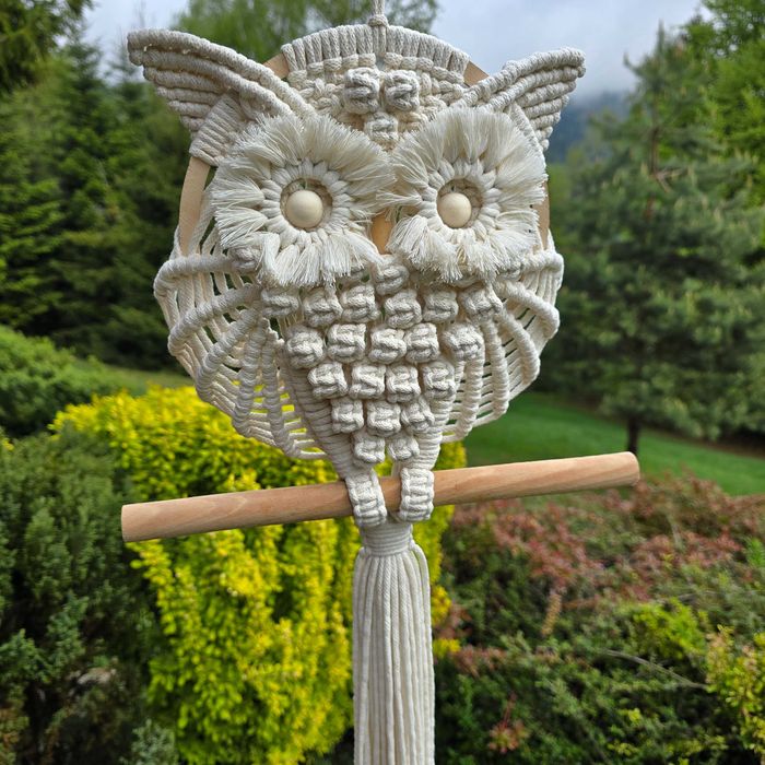 Sowa makrama, rękodzieło, handmade