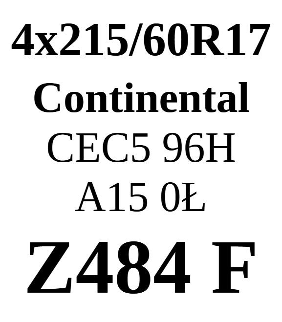 4x 215/60R17 Continental ContiEcoContact 5 96H 6,96mm
