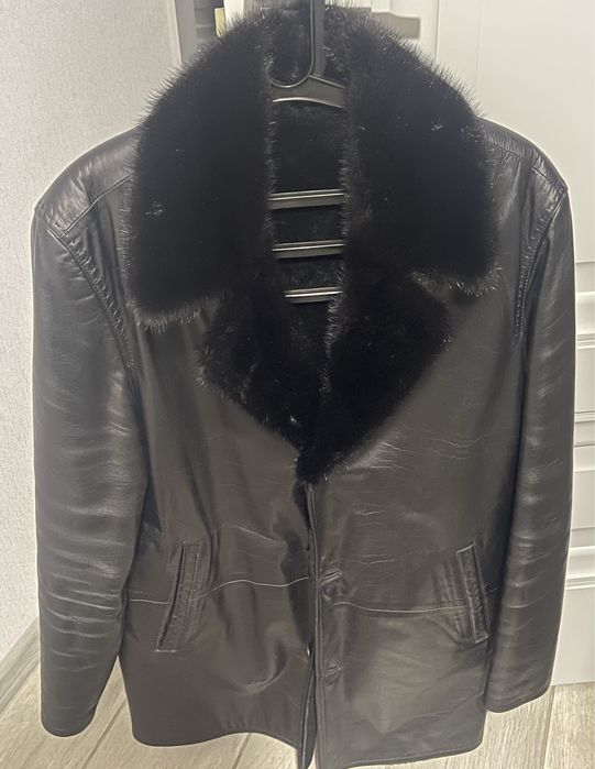 Мужская кожанная дубленка