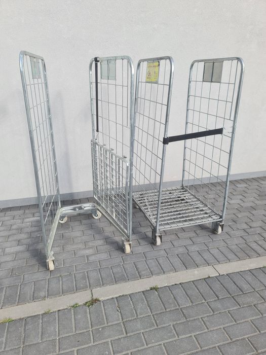 Wózki siatkowe 2 scienne gniazdowe rollkontenery na kółkach
