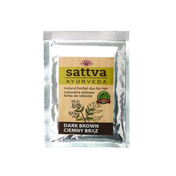 Sattva Natural naturalna ziołowa farba do włosów Dark Brown 10g
