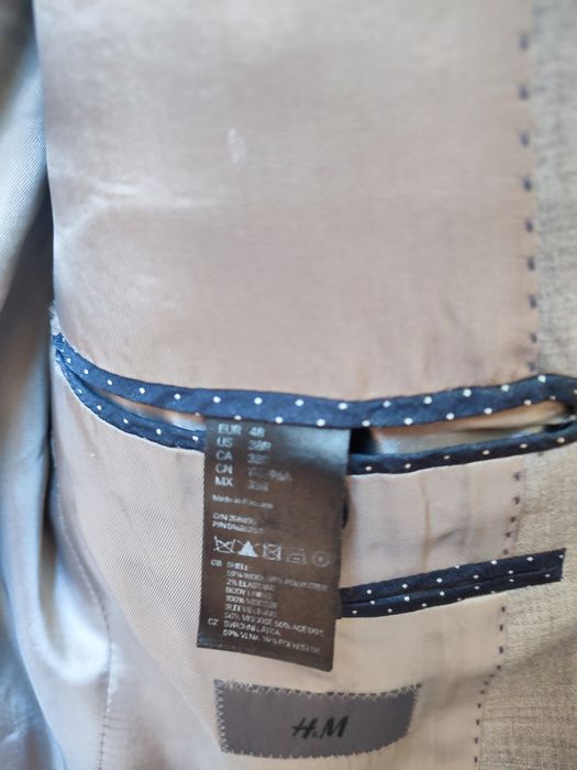Piękna szara marynarka męska H&M rozmiar 38