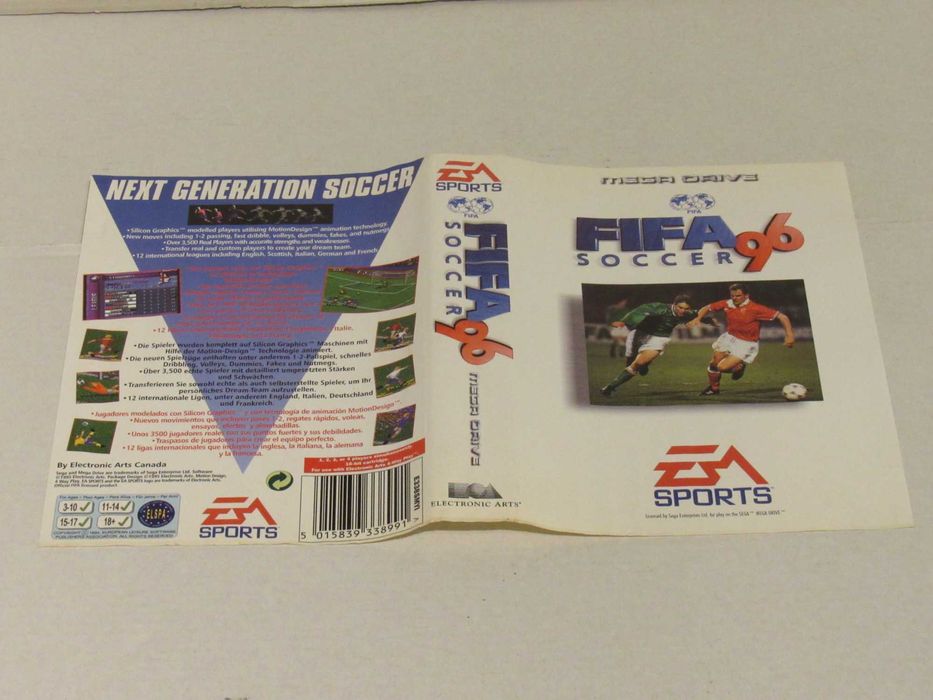 Capa do jogo FIFA Soccer 96 Sega Mega Drive