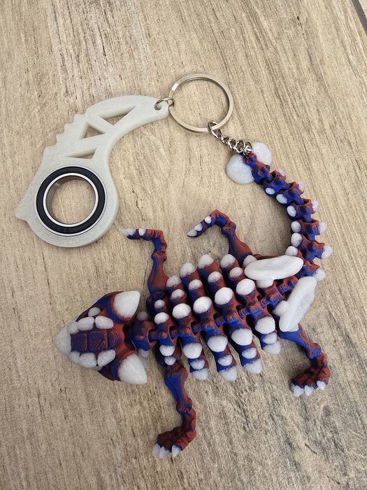 Świecący Keyspinner + Ankylozaur 2w1- KeyRambit KeyFlipper Druk3d