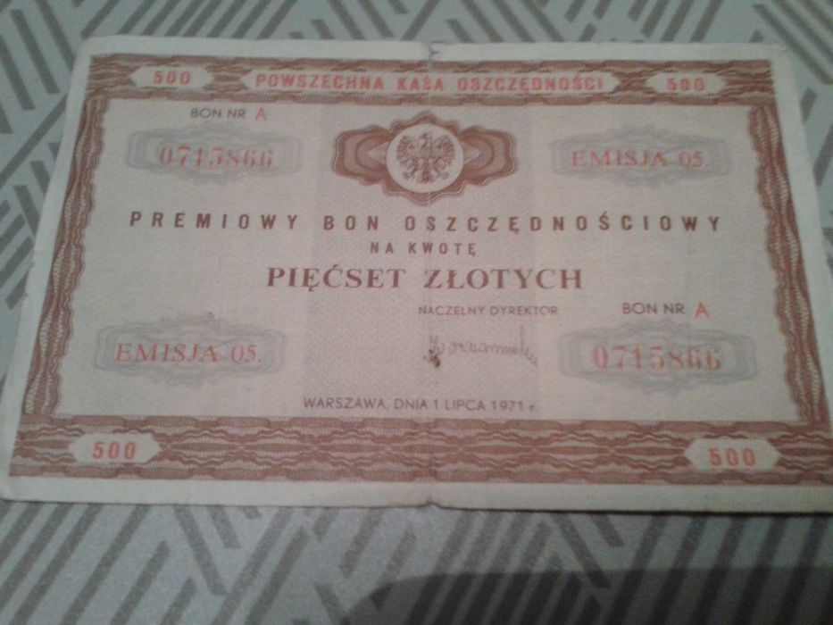 bon  oszczędnościowy 500 zł