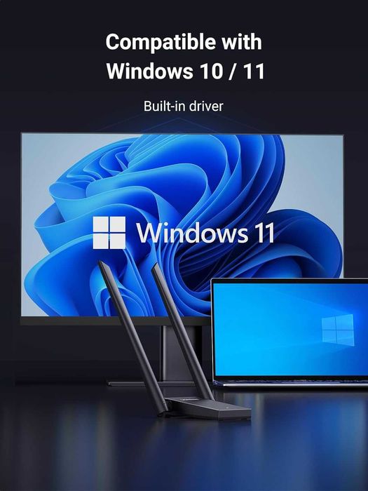 UGREEN AX1800 Adapter WiFi do komputera stacjonarnego, karta sieciowa