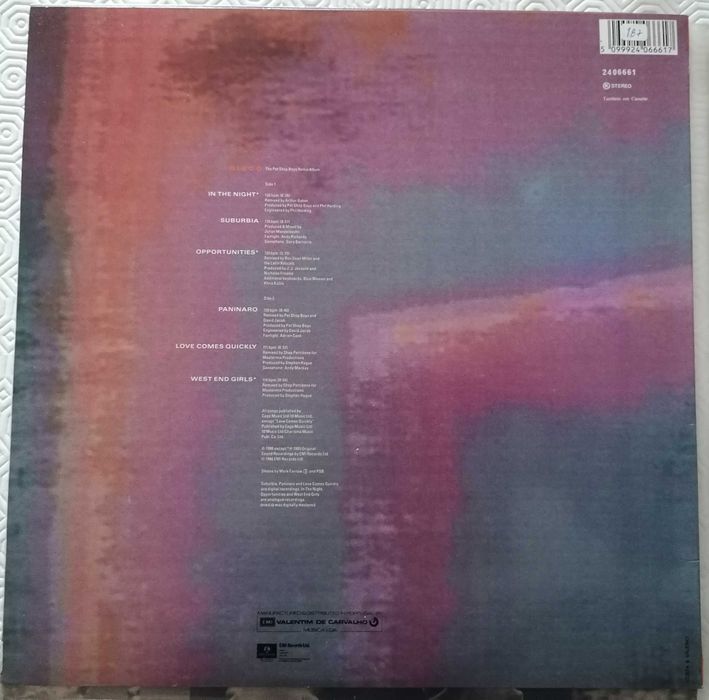 Vinil LP, "PET SHOP BOYS" , por 5€