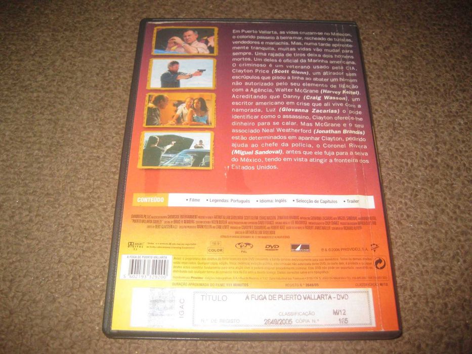 DVD "A Fuga de Puerto Vallarta" com Harvey Keitel/Raro