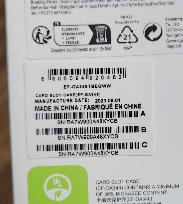 zestaw 2x Samsung etui plecki do Galaxy A34 5G czarne plastik z kieszonką NOWE