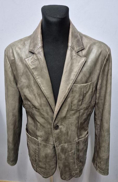 SANDRO POZZI roz. 50 kurtka w stylu marynarki skóra naturalna