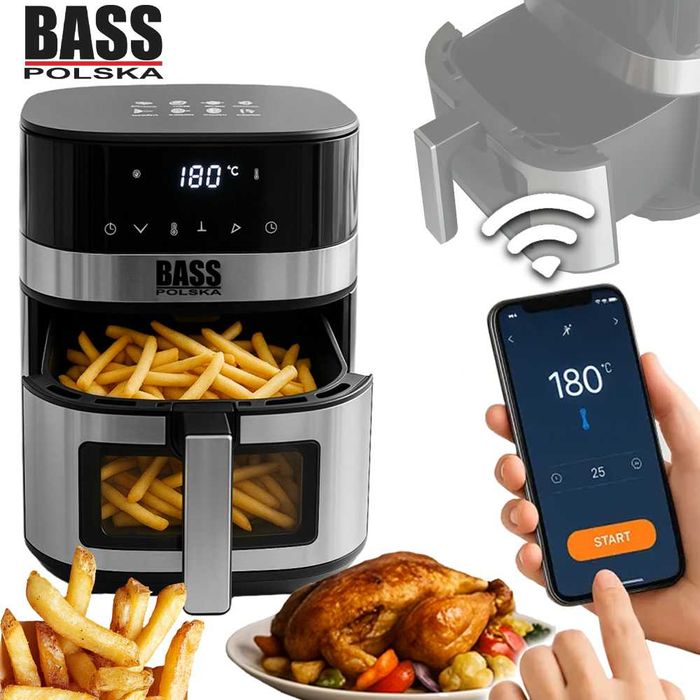 BASS POLSKA AirFryer Frytkownica Beztłuszczowa 5,5l Wi-fi BH10887