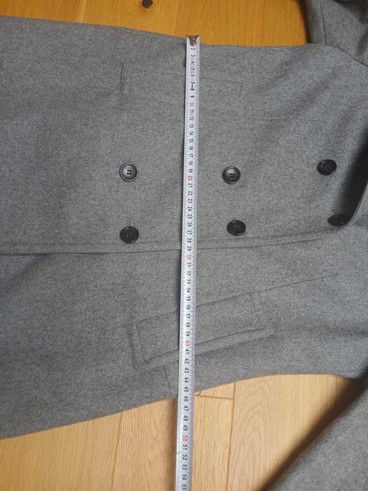 Płaszcz szary dwurzędowy 50% wełna