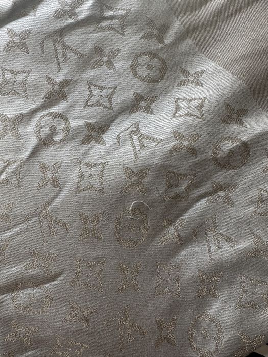 Chusta szal louis vuitton szaro zlota lv