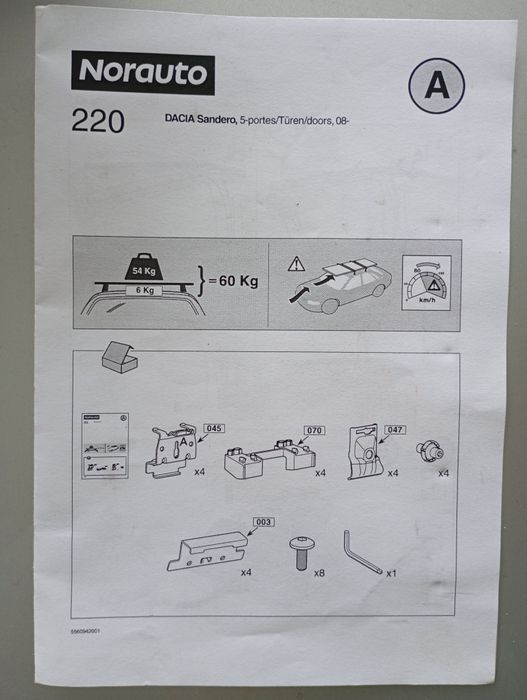 Kit fixação barras tejadilho