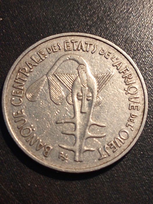 100 francos - Africa Ocidental 1969 -Niquel