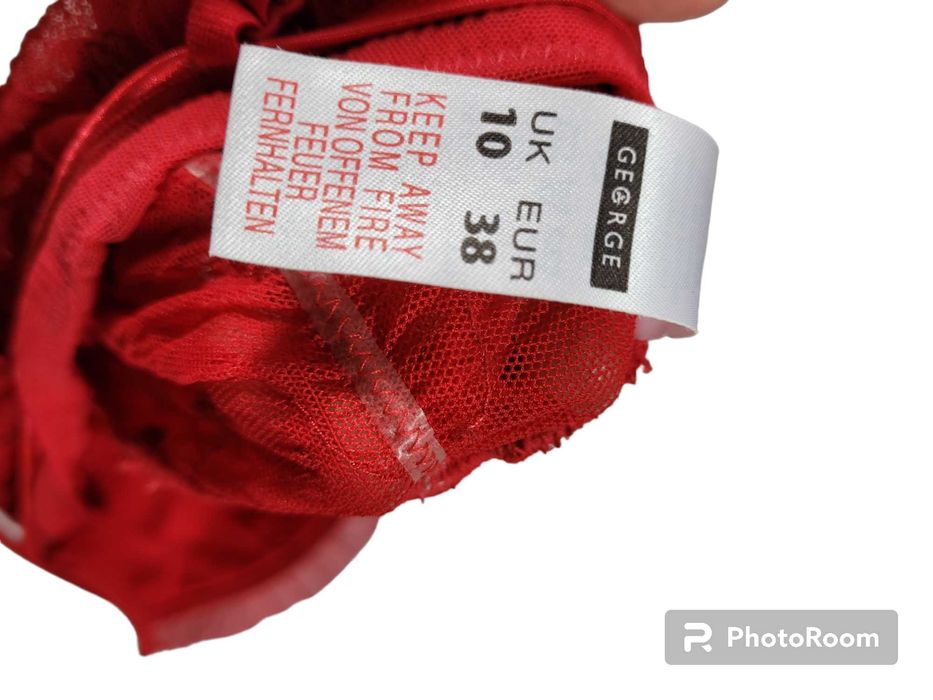 Czerwona koszulka nocna serduszka George 38,M bielizna damska