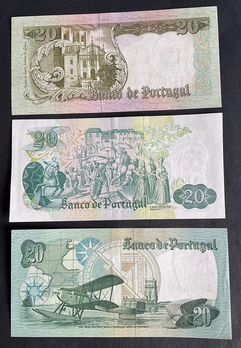 Notas 100 e 20 Escudos novas - não circuladas