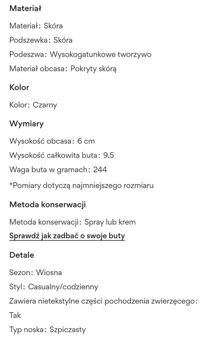 CCC Czarne czółenka bez pięty na pasek 37