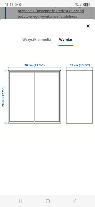 Szafka modułowa Ikea eket 70 cm szerokość 35 głębokość