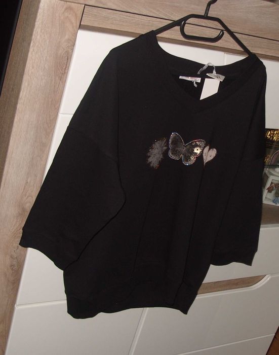 Bluzko Bluza Kwiatek _Serce_ Motyl  3/4 rękaw r. M/L