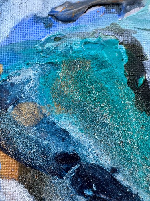 ,,Atol" Obraz strukturalny akrylowy ręcznie malowany 30 x 40 cm