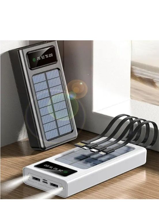 Повербанк powerbank Solar Hoco Mi з фонариком 30000 20000 10000 mah