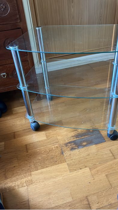 Mesa de apoio em vidro