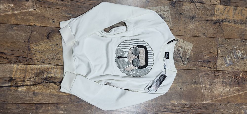 Karl ludzik bluza damska biała premium cyrkonie 3D S