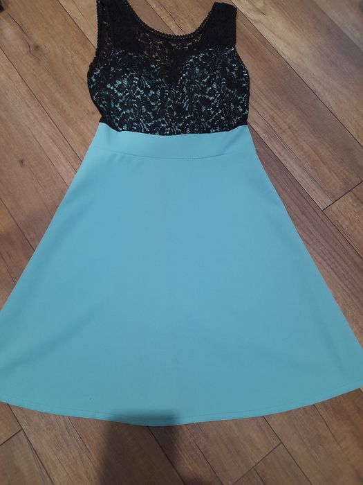 sukienka letnia zielono czarna