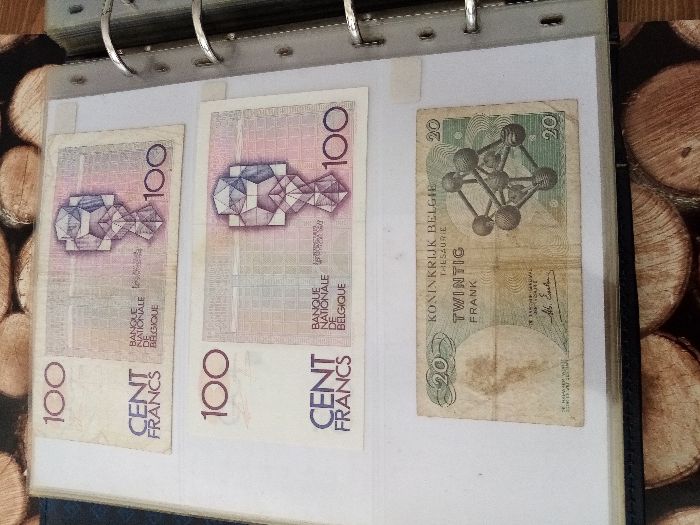 BÉLGICA 3 NOTAS, 2 Notas de 100 FRANCS S/ Data( 1 N/C e 2 BC de 1964