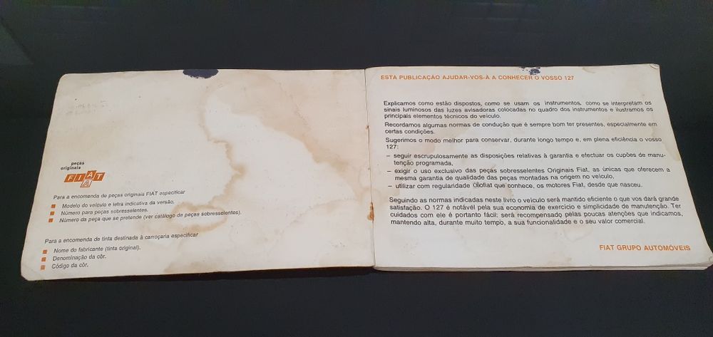 Livro de instruções Fiat 127