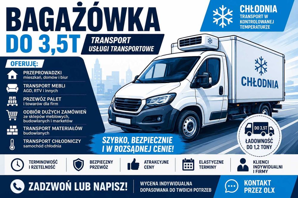 Transport | Przeprowadzki | Przewóz mebli | Chłodnia | Bagażówka | Palety