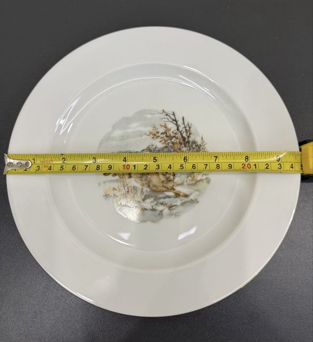 Фарфоровый столовый сервиз Wunsiedel GDR Германия мотив охота