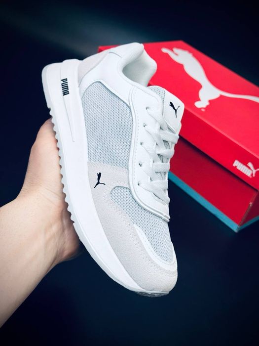 Кросівки з перфорацією пума • puma SoftFoam • шкіряні кожані кросовки • пума жіночі білі • підошва SpEVA • ідеальні на літо