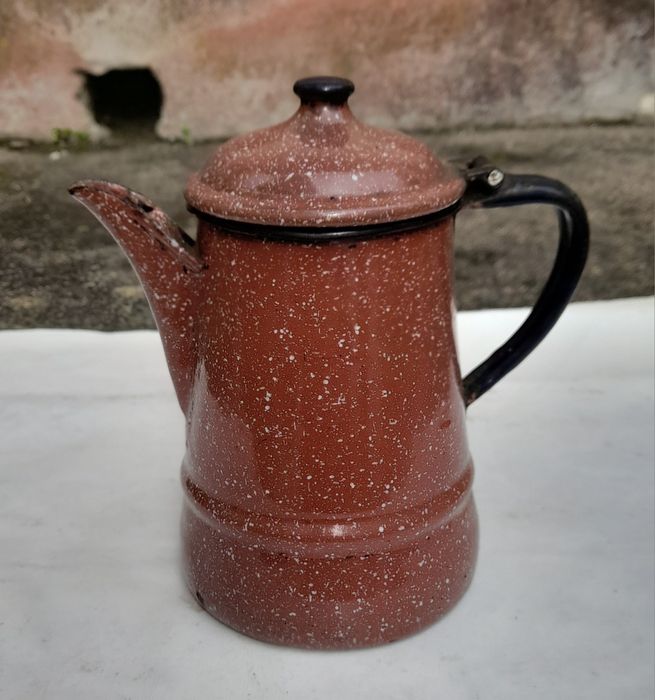 Vintage cafeteira esmalte anos 40