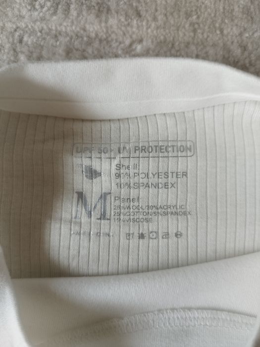 Nowa bluzka sportowa z długim rękawem UV UPF 50+ Rozmiar M biała / ecru