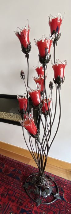 Candeeiro de pé em vidro Murano