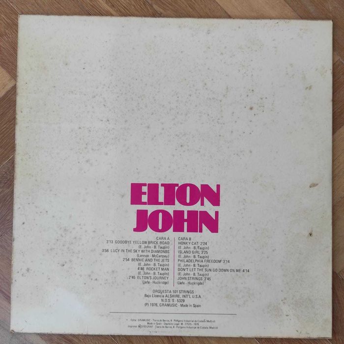 vinil: Orquesta 101 Strings "Titulos de oro de Elton John"