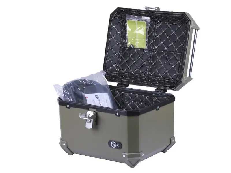 Кофр прямокутний YBX для мотоцикла, пластиковий, зелений, 45 літрів