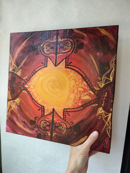 Картина "Сонце - енергія вогню"  В студію/кабінет йоги етно