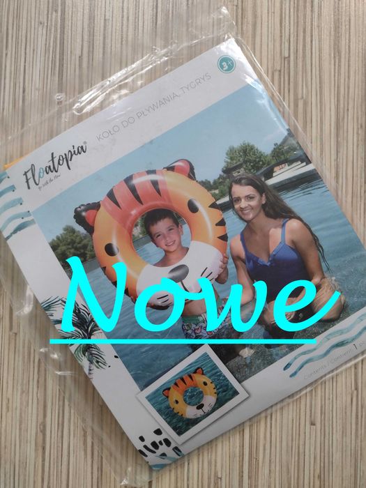 NOWE ~ FLOATOPIA, koło dmuchane do pływania TYGRYS