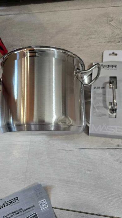 Mäser Professional garnek 5L 20 cm z pokrywką garnek  stal nierdzewna