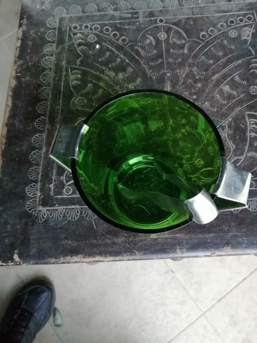 balde para gelo vintage , em vidro e metal