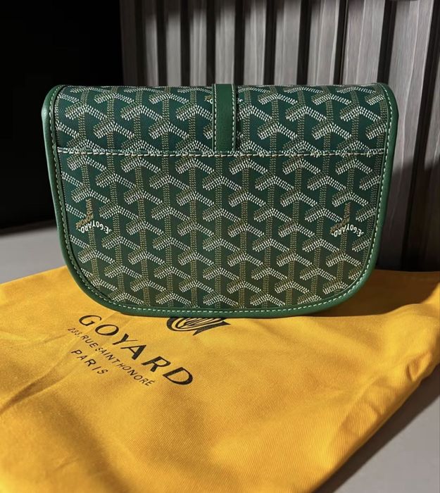 Green Goyard Belvedere II PM Messenger Bag