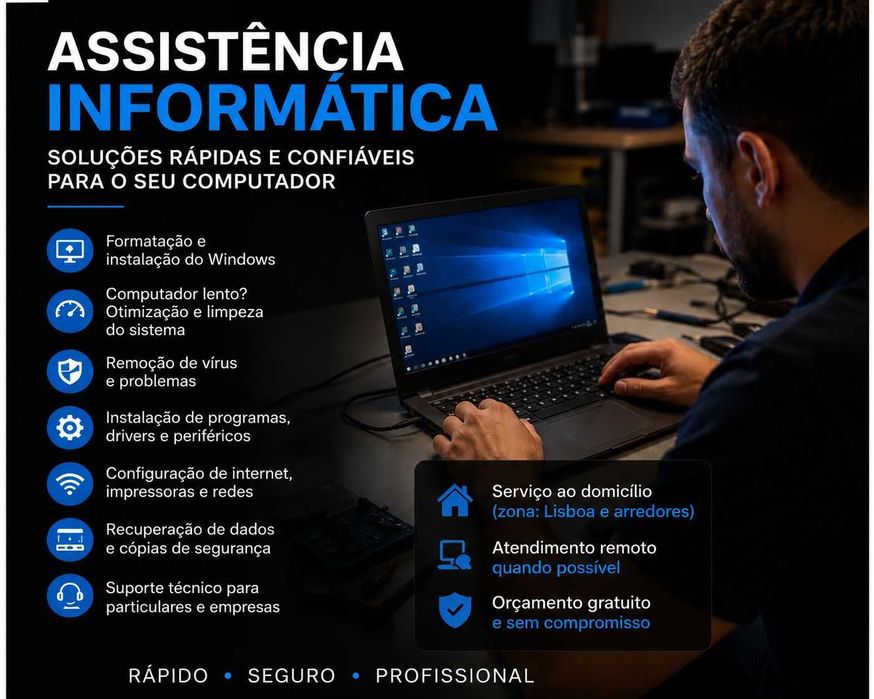 Assistência Informática ao Domicílio | Formatação PC | Resolver Problemas no Computador482667460444170240