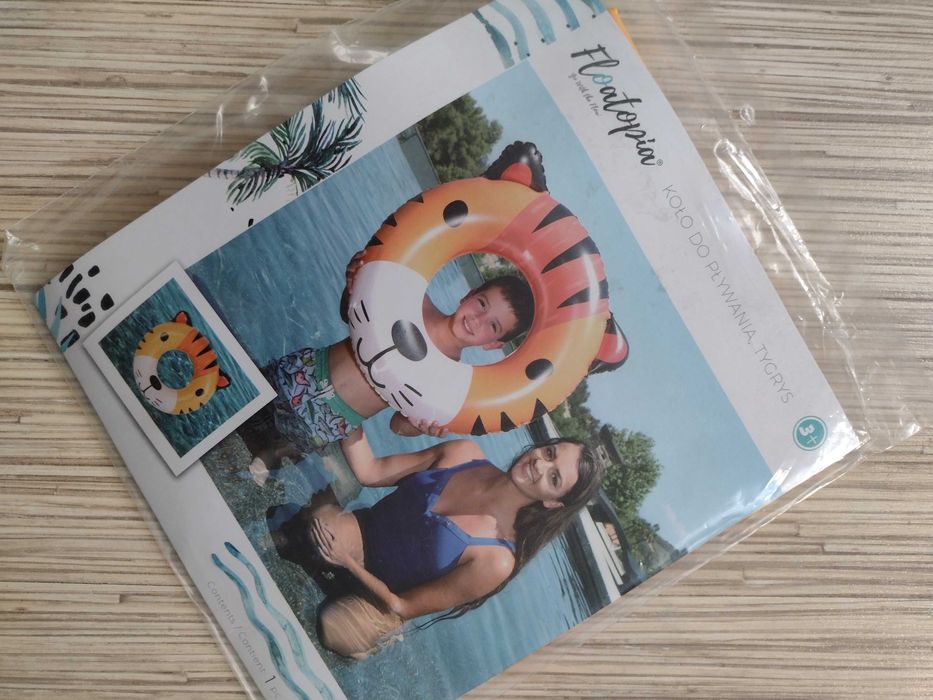 NOWE ~ FLOATOPIA, koło dmuchane do pływania TYGRYS