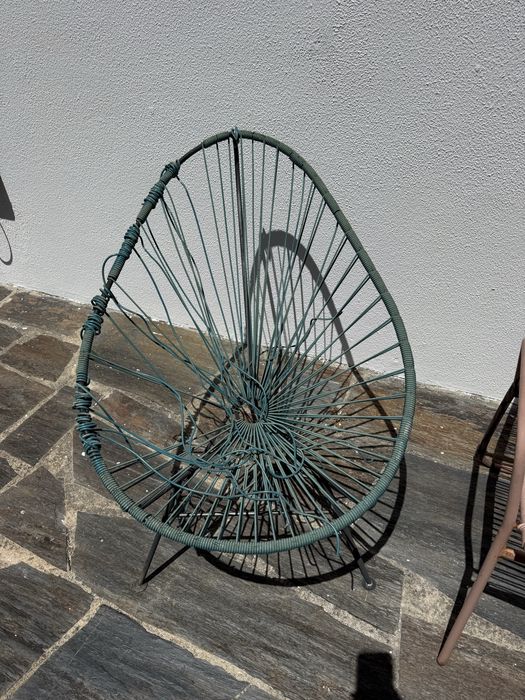 Conjunto cadeiras em corda jardim