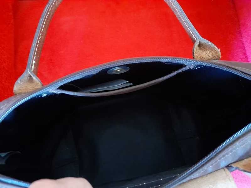 Carteira Longchamp castanha, original, como nova